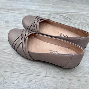 Women’s Taupe Ballet Flats with Braided Detail